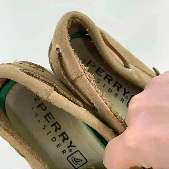 Sperry mens flats size 9 tan leather lace up boat shoes main image 5